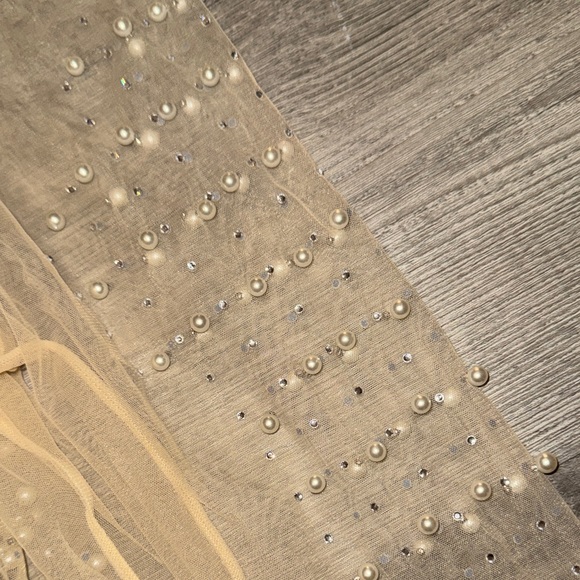 Sheer Beaded Long Sleeve Top XL - Picture 5 of 5